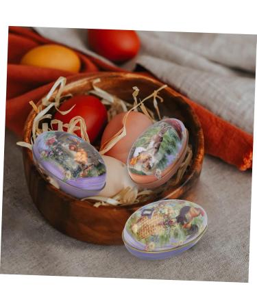 VILLCASE 4pcs Box Easter Egg Candy Box Dinning Table Decor Easter Tin Festival Candy Case Cartoon Tea 11.5x7cm As Shown - Buy Online on GoSupps.com