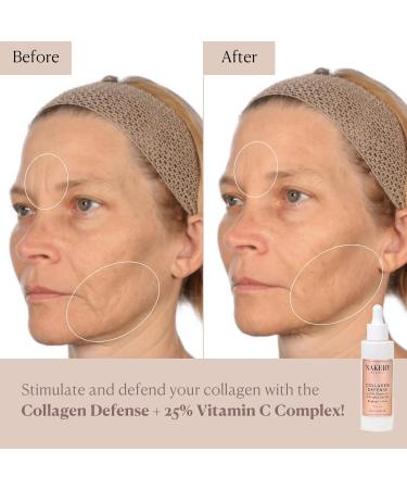 Nakery Collagen Defense Face Serum 25% Vitamin C Complex with Niacinamide and Peptides Anti Aging Collagen Booster for Wrinkles and Dark Spots Brightening Skin Treatment Made in USA Unscented - Buy Online on GoSupps.com