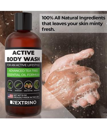 USA Made Tea Tree Oil Body Wash - Natural Liquid Shower Gel for Body Face & Sensitive Skin | 12oz Essential Oil Soap - Buy Online on GoSupps.com