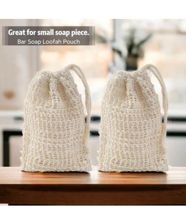 5-Piece Soap Bags Set | Exfoliating Mesh Pouches for Bar Soap | Sisal Soap Saver & Loofah Holder for Shower - Buy Online on GoSupps.com