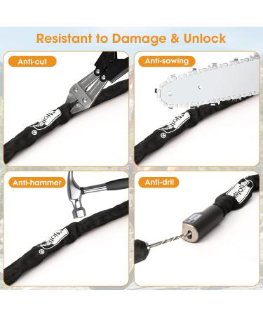Emjollray E-Scooter Castle Lock - 2.62ft Robust Chain with 2 Keys for Ultimate Theft Protection | Ideal for E-Scooters & Bicycles (6mm Thick) - Buy Online on GoSupps.com