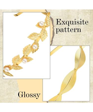Kacctyen 6 Pcs Gold Leaf Wedding Headbands Set - Bridal Tiara with Faux Pearls - Greek Queen Crown Headpiece for Women - Costume Hair Accessories - Buy Online on GoSupps.com