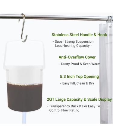 Topquafocus 2L Klistier Bucket Set | Leak-Proof Plastic Enema Irrigator for Intestinal Cleansing | 6-Piece Shower Head Included - International Shipping Available - Buy Online on GoSupps.com