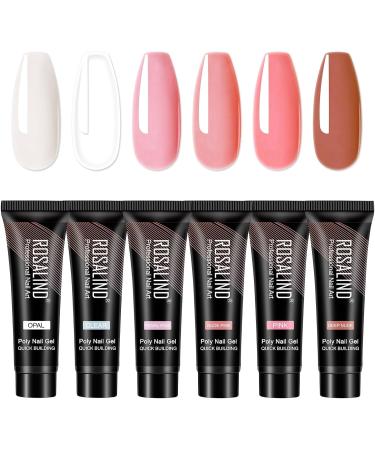 Rosalind 6pcs/Lot Poly Nail Gel Kit Extension Builder Acrylic Art UV Gel Polish Manicure Set Hybrid Varnishes Semi Permanent - (Color: RE-6GELSTOOL-15) - Buy Online on GoSupps.com