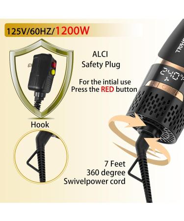 Nicebay Hair Dryer Brush - One Step Blowout Tool for Women | Hot Tools with Display Screen Oval Ceramic Barrel & Negative Ion Technology - Black & Gold - Buy Online on GoSupps.com