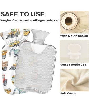 Naanle Watercolor Truck Heat Bottle with Cover | 1L Hot Water Bottle for Pain Relief & Cold Therapy | Perfect for Hand & Feet | Transparent Design - Buy Online on GoSupps.com