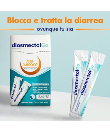 Ipsen Consumer HealthCare Diosmectal Go Diosmectitis diarrhea for adults and children over 8 years 12 single doses based on diosmectitis 3 g medical device stops and treats diarrhea relieves pain recovers - Buy Online on GoSupps.com
