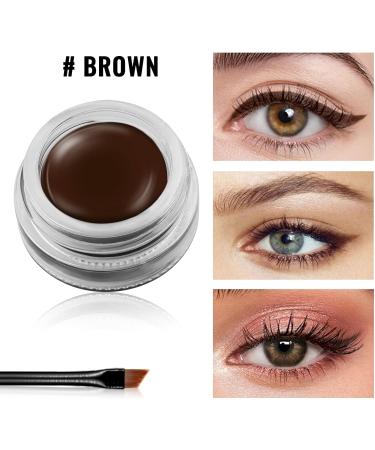  Erinde Erinde Braun Gel Eyeliner Waterproof Long-Lasting Cream High Intensity Pigment Friction Resistant Brown with 2 Brushes 04# - Buy Online on GoSupps.com