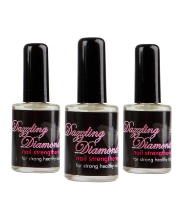 Dimples Dazling Diamond Nail Strengthener | Strengthening Nail Treatment for Weak Nails | with Calcium | Base & Top Coat | 3 x 15ml