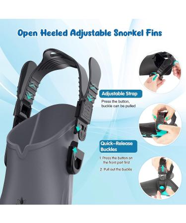 Seovediary Kids Snorkel Set - Anti-Fog Mask, 180آ° View Dry Snorkel & Fins with Travel Bag | Perfect for Diving & Swimming - Buy Online on GoSupps.com