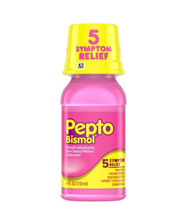 Pepto-Bismol, 5 Symptom Digestive Relief, Original, 4 fl oz 4 Fl Oz (Pack of 1)