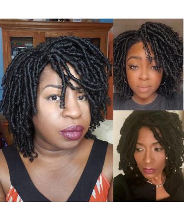 Dreadlock Synthetic Braiding Short Wig | Crochet Twist Braids Afro Curly Wig for Black Women | 6 inch 1B Color - Buy Online on GoSupps.com