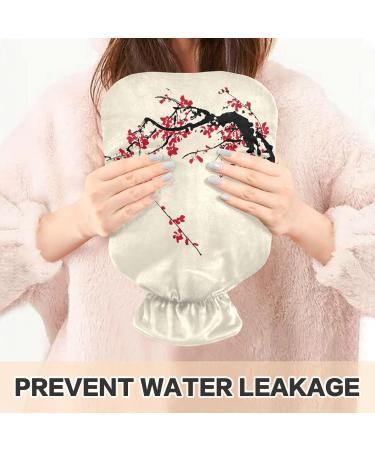 Naanle Retro Japanese Cherry Blossom Hot Water Bottle - 2L Transparent Heat Bottle for Pain Relief & Therapy - Buy Online on GoSupps.com