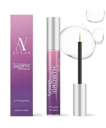 AUYAO Eyelash serum for thin and brittle eyelashes natural eyelash serum for faster eyelash growth fuller growth promoting eyelash growth lengthening and strength 5 ml