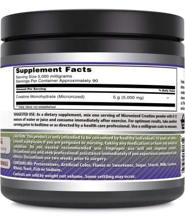 Amazing Formulas Micronized Creatine Monohydrate 5000 Mg Supplement - Non-GMO Gluten Free Made in USA (1 Lb Unflavored) - Best International Shipping - Buy Online on GoSupps.com