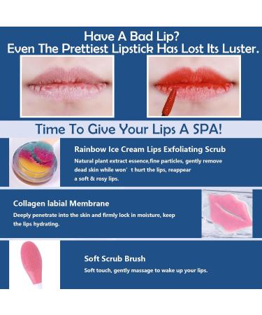 NewBang Lip Care Kit - Exfoliating Scrub, Moisturizing Balm, Collagen Mask - for Dark, Dry, Chapped Lips - Lip Therapy Set (Pack of 8) - Buy Online on GoSupps.com