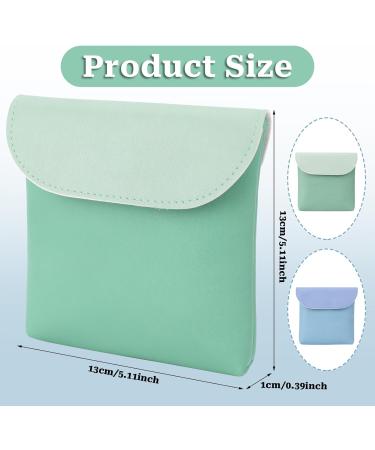 Sanitary Napkin Storage Bag 2 Pcs Period Pouch Organizer for Menstrual Pad & Tampon - Portable Feminine Hygiene Kit for Women/Girls (Green & Blue) - Buy Online on GoSupps.com