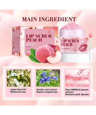 Peach Lip Scrub Peach Lip Scrub Exfoliating Lip Exfoliator for Lip Line Wrinkle Lip Care Exfoliator Lip Scrubs to Remove Dead Skin Repair Lip Mask for Dry Chapped Lips - Buy Online on GoSupps.com
