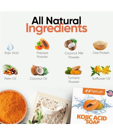 Kojic Acid Soap for Hyperpigmentation & Skin Brightening - Turmeric Papaya Dark Spot Cleanser - Reduces Acne Scars & Evens Tone - USA Made Body Wash for All Skin Types - Buy Online on GoSupps.com