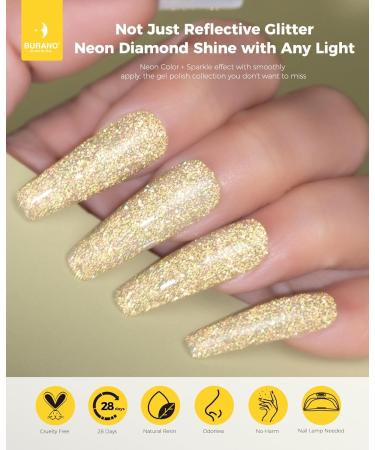 Burano Reflective Gel Nail Polish | UV 7.3ml Holographic Glitter | Sparkly Summer & Autumn Colors - Buy Online on GoSupps.com