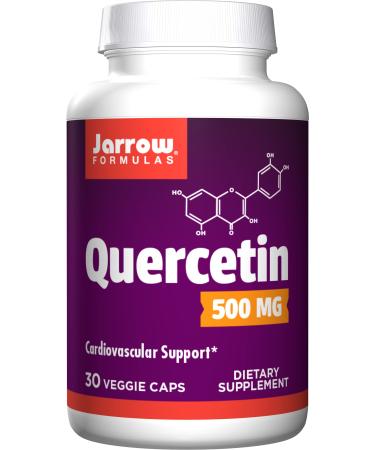 Jarrow Formulas Quercetin 500 mg - Supports Antioxidant Status, Immune Health Support, Heart & Cardiovascular Health Supplement - 30 Servings (Veggie Caps) (Packaging May Vary) 30 Count - Buy Online on GoSupps.com