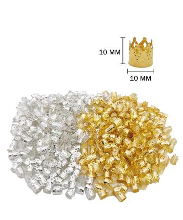 Flosius 120 PCS Crown Dreadlock Hair Jewelry for Women - Gold Braids Accessories with Adjustable Cuffs, Beads, Iron Rings, and Clips - Buy Online on GoSupps.com