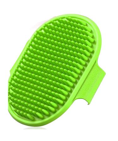 Pet Dog Grooming Brush - Dog Bath Brush - Cat Grooming Brush - Dog Washing Brush - Rubber Dog Brush - Dog Hair Brush - Dog Shedding Brush - Pet Shampoo Brush-Massage Rubber Comb with Adjustable Ring (green)