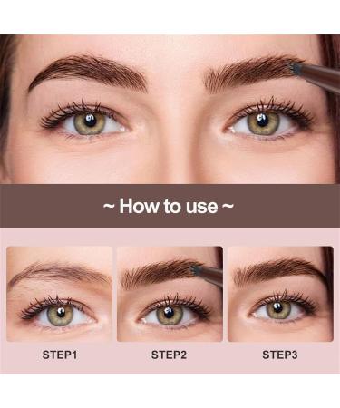Eyebrow Pencil with 4 Fork Tip 3D Eyebrow Pen Microblading Brow Pencil Creates Natural Makeup Stay on All Day Long-Lasting aterproof agic Eyebrow attoo Pen for Women (Brown One Size) 1 count (Pack of 1) Brown - Buy Online on GoSupps.com
