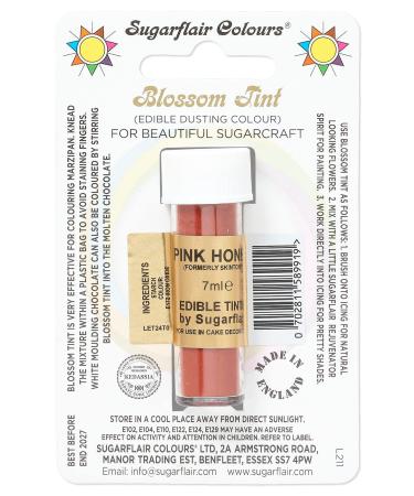 Sugarflair Pink Honey Blossom Tint Food Colouring and Dusting Powder Matt Finish Brush On or Mix with Rejuvenator Spirit to Create a One of A Kind Cake - 7ml
