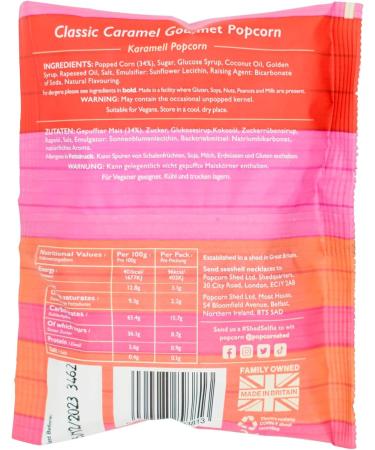 Popcorn Shed Classic Caramel Popcorn Snack Pack 24g Pack of 16 Natural Caramel Popcorn Gluten Free Vegan Lunch Box & Movie Night Snacks - Buy Online on GoSupps.com