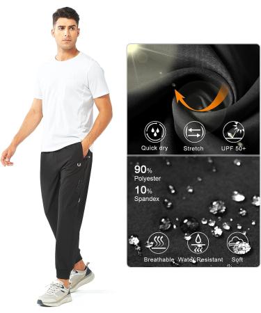 NORTHYARD Men's Lightweight Running Joggers - Quick Dry Sweatpants with Zip Pockets, Tapered Fit - Black, Large - Buy Online on GoSupps.com