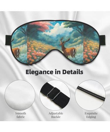 Buy Cartoon Deer Unisex Adjustable Sleep Eye Mask | Perfect for Travel Yoga & Relaxation - Buy Online on GoSupps.com