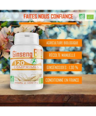 Organic Ginseng - 400 mg - 120 tablets - Buy Online on GoSupps.com