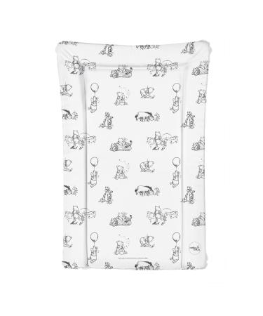 Little Poppets Deluxe Unisex Baby Waterproof Changing Mat with Raised Edges - Black & White Winnie the Pooh L