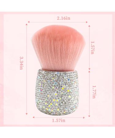 ANGNYA Pink Nail Dust Brush with Rhinestones | Fluffy Makeup Brush for Acrylic Nails & Dip Powder Removal | Nail Art Clean Up Tool - Buy Online on GoSupps.com