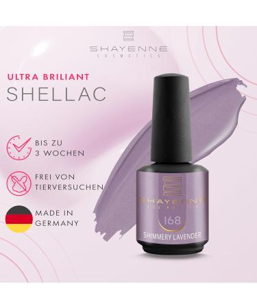 SHAYENNE Made in Germany Shellac Gel Nail Polish 15 ml for UV LED Lamp 168 Shimmery Lavender Purple Shimmer Ring Gel Nail Polish for UV Nail Lamp LED Nail Polish Gel Polish Nail Gel - Buy Online on GoSupps.com