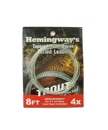 Aventik Hemingways Tapered Leader Hand Woven Furled Leader-Trout Fishing Leader 8FT,4X