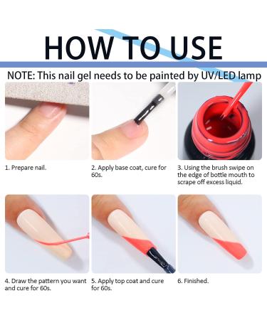 Black & White Gel Nail Polish Set for French Manicure | Nail Art Liner Kit for Women | Soak Off UV Gel | DIY At-Home Manicure Gift - Buy Online on GoSupps.com