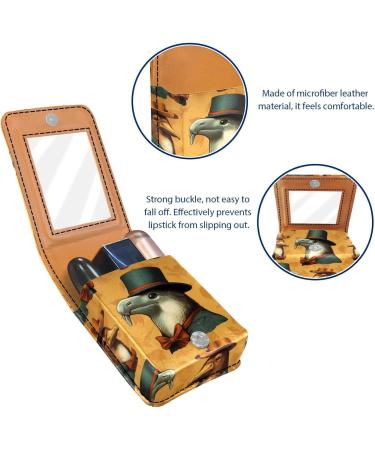 Travel Lipstick Organizer Case | Portable Makeup Bag with Mirror | Animal Cormorant Art Pattern V523e3sylu - Shop Now - Buy Online on GoSupps.com