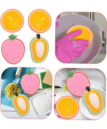 4pcs Fruit Sponge Sponges Bath Sponge Dinnerware Flatware Sponge for Bowl Cleaning (Sweet Orange 2 - Buy Online on GoSupps.com