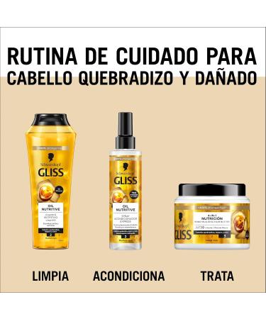  Gliss Gliss - Express leave-in two-phase conditioner for very dry brittle or brittle hair - Oil Nutritive - 6 units of 200 ml (1200 ml) - Nutrition range - Buy Online on GoSupps.com