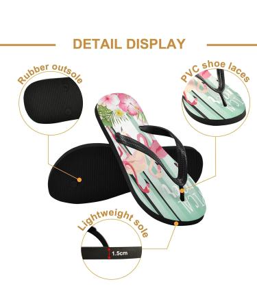 Mnsruu Flamingo Flip Flops - Floral Design for Home Hotel Spa & Travel | Stylish Multicolor Footwear for Men & Women - Buy Online on GoSupps.com
