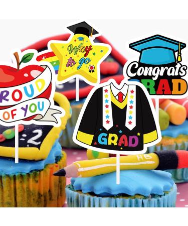 JarThenaAMCS 32Pcs Kindergarten Graduation Cupcake Toppers Class of 2024 Congrats Grad Cupcake Picks for Preschool Primary School Graduate Party Supplies 8 Designs - Buy Online on GoSupps.com