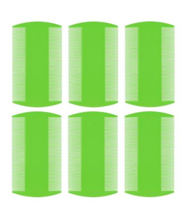 6 Pcs Lice Combs Nit Combs Durable Double Sided Headlice Combs Headlice Treatment for Adults Kids Pets (6PCS Green) 6PCS Green
