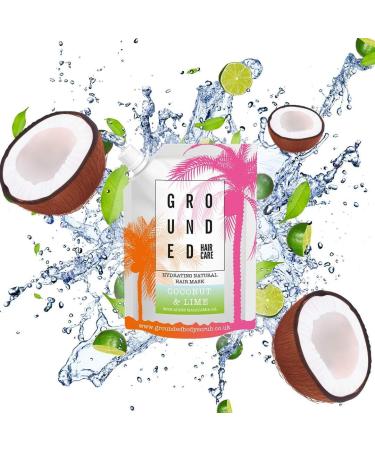 Grounded Deep Conditioning Hair Mask - 100g For Dry Coloured or Bleached Hair | Leave In Conditioner Treatment With Added Vitamins Mineral & Anti-Oxidants | 100% Natural Coconut Oil & Lime Scent Coconut & Lime 100 ml (Pack of 1) - Buy Online on GoSupps.com