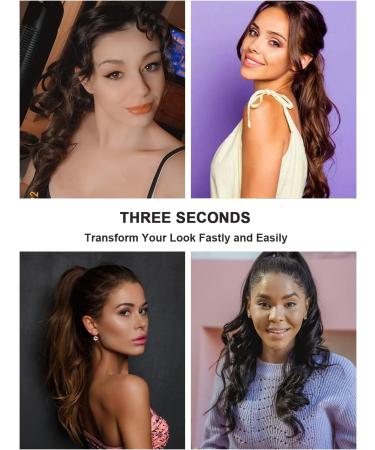 BUYOGET Ponytail Extension Long Curly Wavy Claw Jaw Clip in Synthetic Hairpiece Pony Tail Tale 14 Inches Bleach Blonde - Buy Online on GoSupps.com