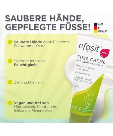 efasit Foot Cream with Sponge Tip 75ml - Dry Foot Cream with Applicator Application Without Sticky Hands Quickly Penetrates Urea Aloe Vera and Oil Hydrolotion  - Buy Online on GoSupps.com