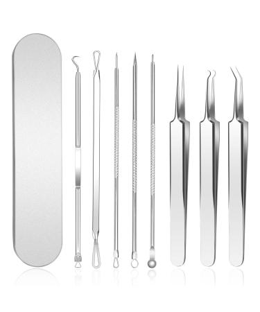 Blemish Removal Tool with Portable Metal Case 8PCS Stainless Steel Pimple Popper Tool Kit