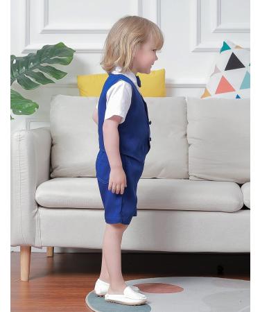Mint Green Baby Boys Gentleman Suit Set with Shirt, Bowtie, Waistcoat & Shorts | Royal Blue | Size 18-24 Months | 1-6 Years - Buy Online on GoSupps.com