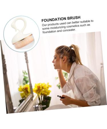 Healeved Makeup Brush Cosmetic Brush Cosmetic Utensils Pressed Powder Brush Oval Foundation Brush Loose Powder Brush Buffing Powder Brush Liquid Foundation Brush Makeup Utensils 9X6.5X4.5CM White - Buy Online on GoSupps.com